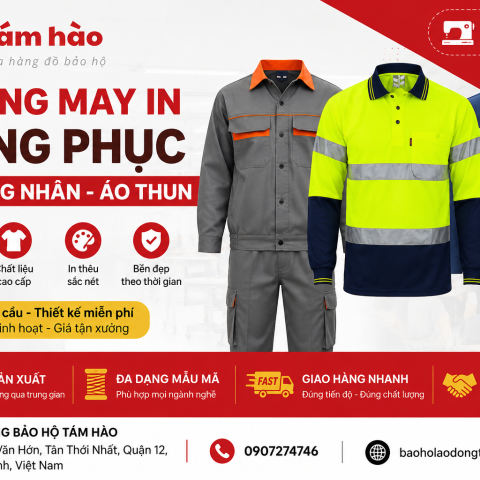 Xưởng May In Đồng Phục Áo Công Nhân Áo Thun Chất Lượng, Giá Tốt Tại Phường Đông Hưng Thuận