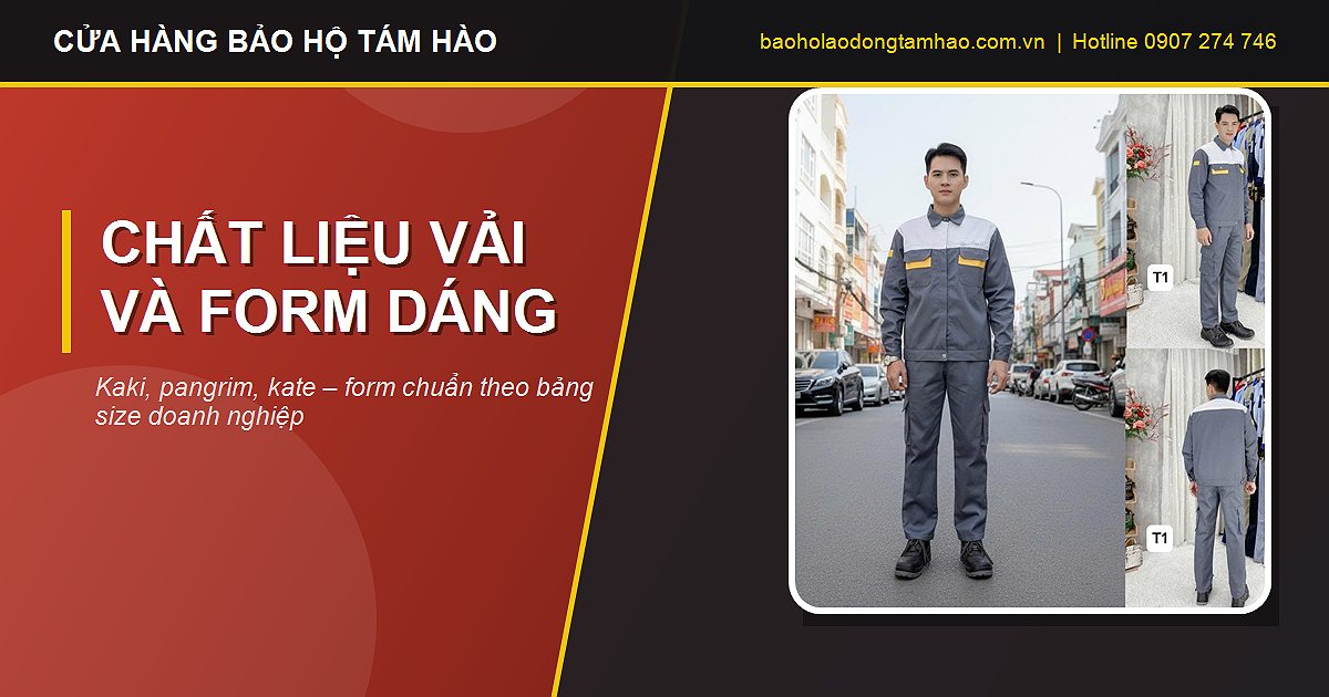 chất liệu vải và form dáng đồng phục bảo hộ lao động