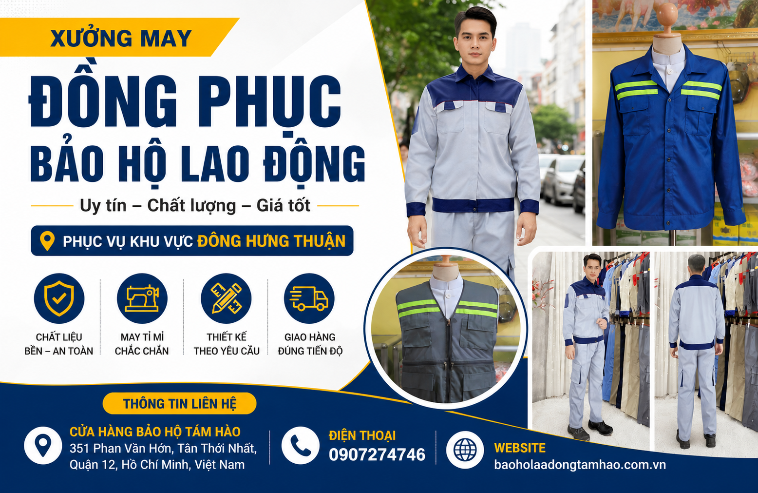 Xưởng May Đồng Phục Bảo Hộ Lao Động Uy Tín Phục Vụ Khu Vực Đông Hưng Thuận, Thành Phố Hồ Chí Minh