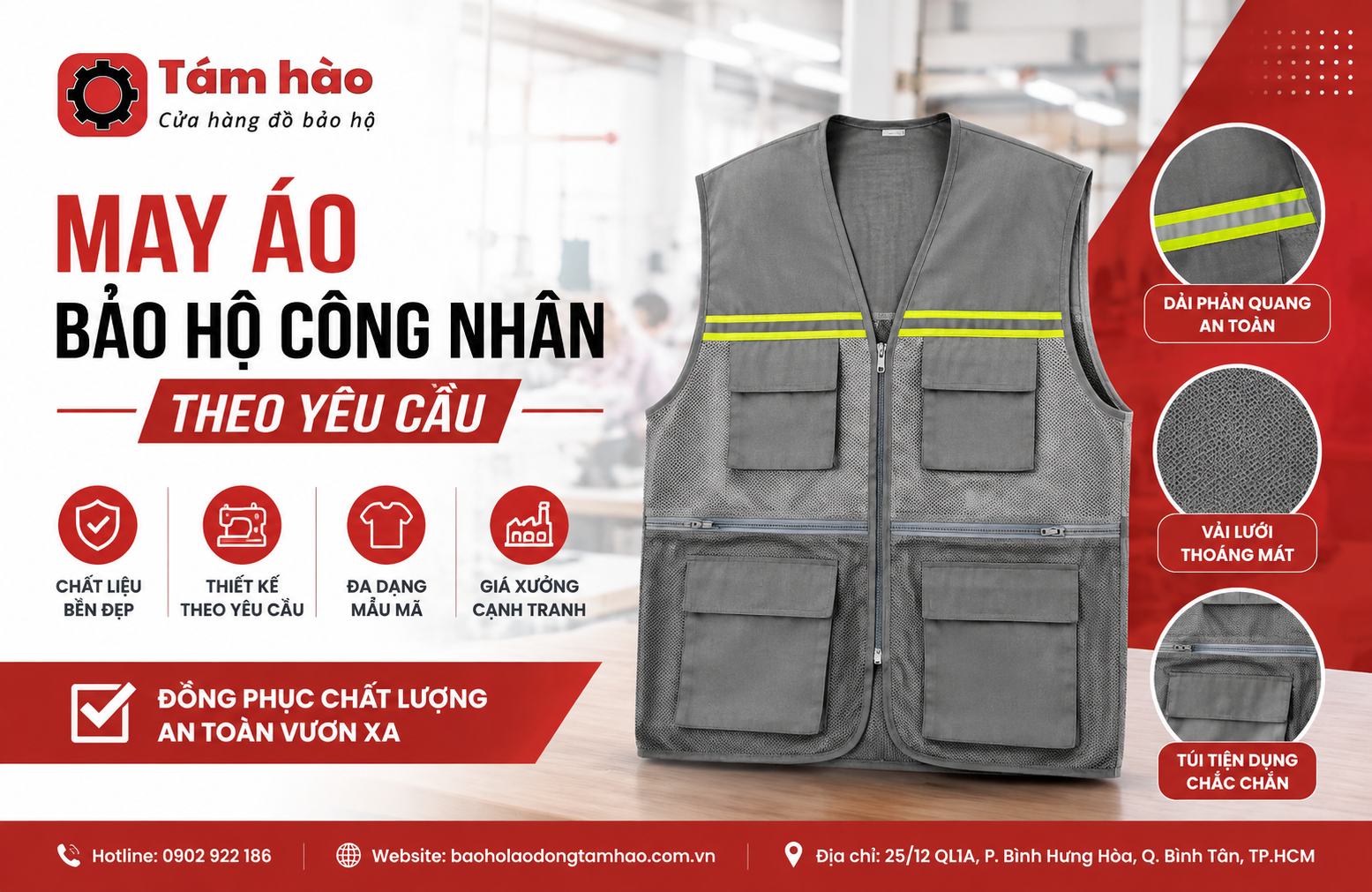 May Áo Bảo Hộ Công Nhân Theo Yêu Cầu