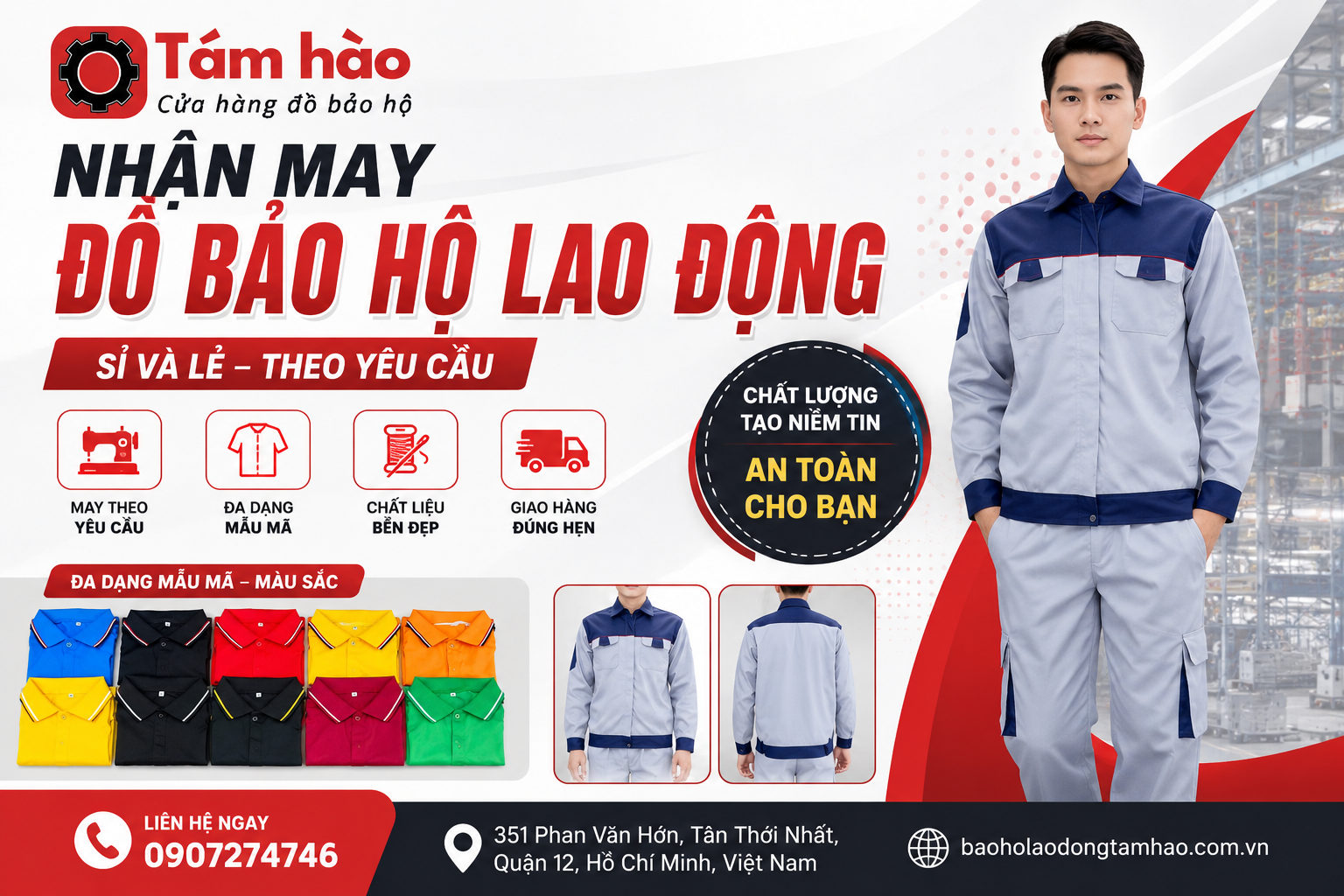 Nhận May Đồ Bảo Hộ Lao Động Sỉ Và Lẻ Giá Tốt Tại TP.HCM